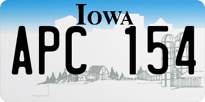 IA license plate APC154