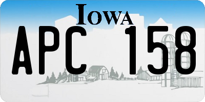 IA license plate APC158