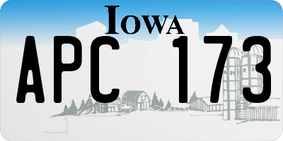 IA license plate APC173