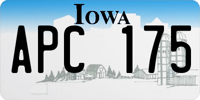 IA license plate APC175
