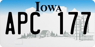 IA license plate APC177