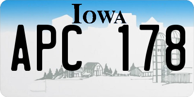 IA license plate APC178