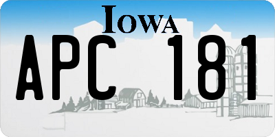 IA license plate APC181