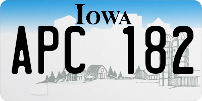 IA license plate APC182