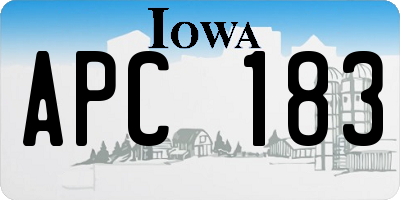 IA license plate APC183