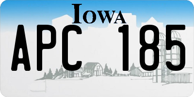 IA license plate APC185