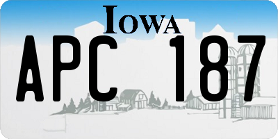 IA license plate APC187