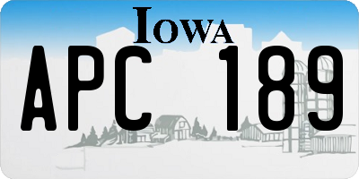 IA license plate APC189