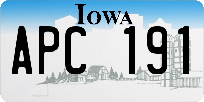 IA license plate APC191