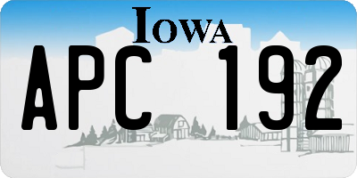 IA license plate APC192