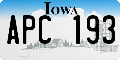 IA license plate APC193