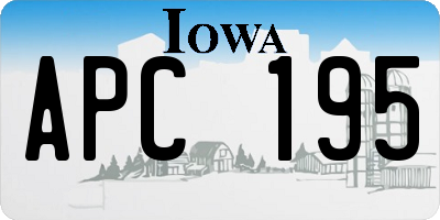 IA license plate APC195