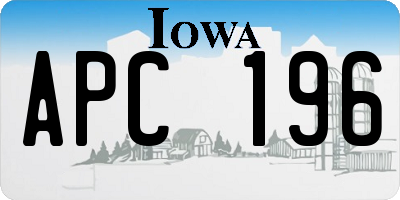 IA license plate APC196