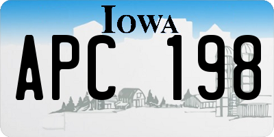 IA license plate APC198