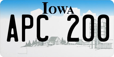 IA license plate APC200