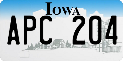 IA license plate APC204