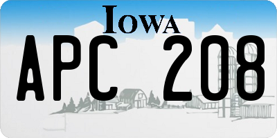 IA license plate APC208