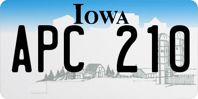 IA license plate APC210