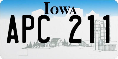 IA license plate APC211