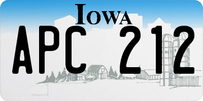 IA license plate APC212