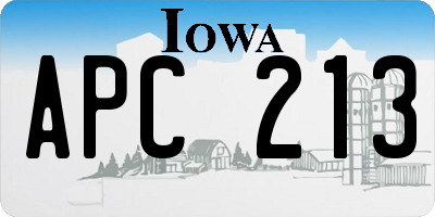 IA license plate APC213