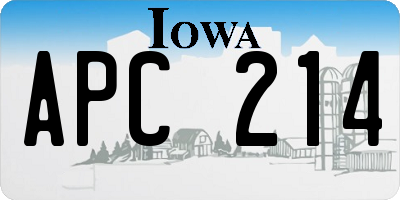 IA license plate APC214