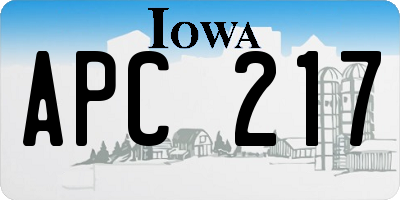 IA license plate APC217