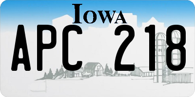IA license plate APC218