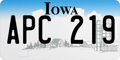 IA license plate APC219