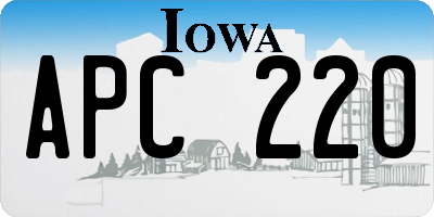 IA license plate APC220