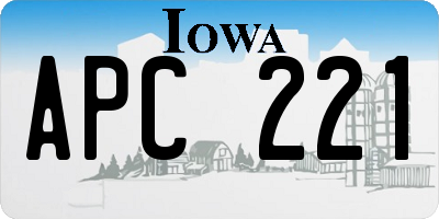 IA license plate APC221