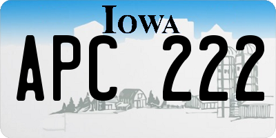 IA license plate APC222