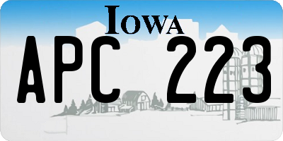 IA license plate APC223