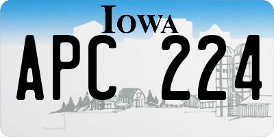 IA license plate APC224