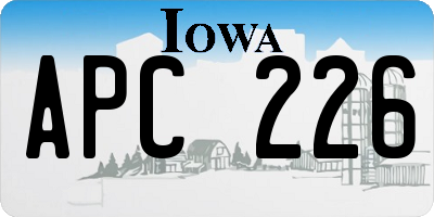 IA license plate APC226