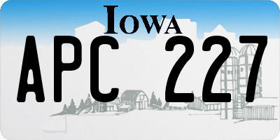 IA license plate APC227