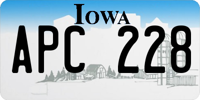 IA license plate APC228