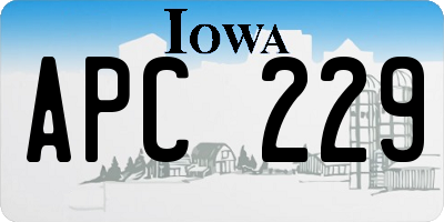 IA license plate APC229