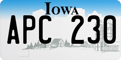 IA license plate APC230