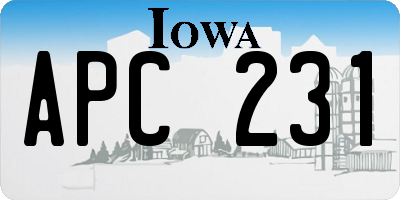 IA license plate APC231