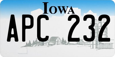 IA license plate APC232