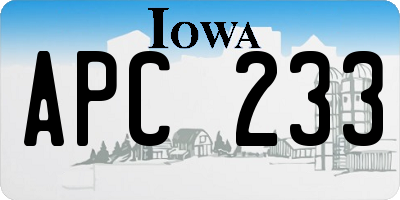 IA license plate APC233