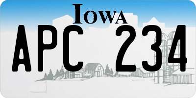 IA license plate APC234