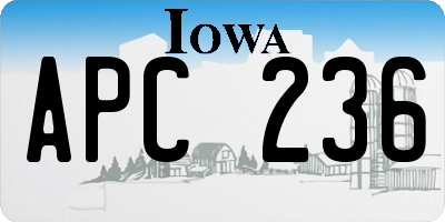 IA license plate APC236