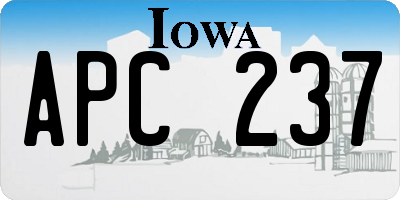 IA license plate APC237