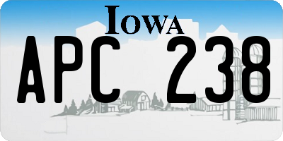 IA license plate APC238