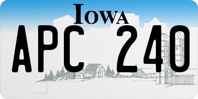 IA license plate APC240