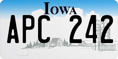 IA license plate APC242