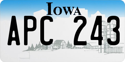IA license plate APC243