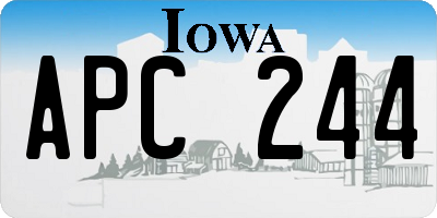 IA license plate APC244